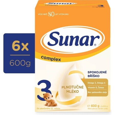 Sunar Complex 3 6×600 g, zuigelingenmelk, vanaf 12 maanden