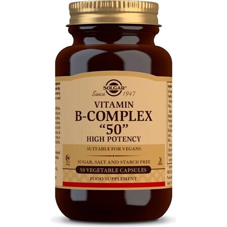 Solgar Vitamin B-complex high potency 50 capsules 1×50 cps, dietary supplement