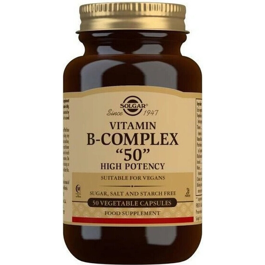 Solgar Vitamin B-complex high potency 50 capsules 1×50 cps, dietary supplement