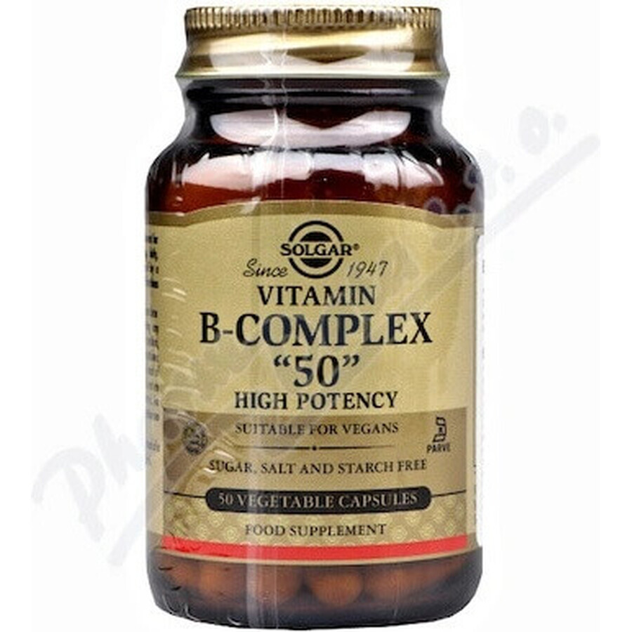 Solgar Vitamin B-complex high potency 50 capsules 1×50 cps, dietary supplement