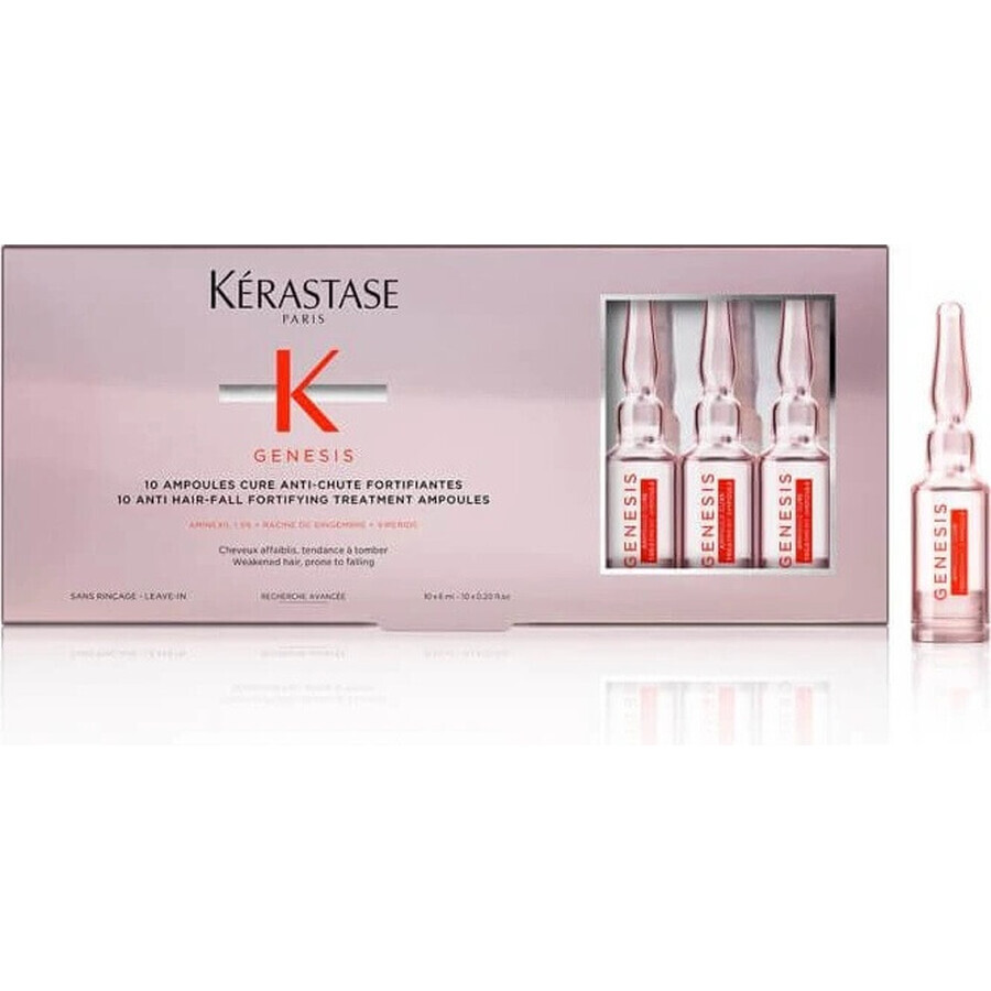 Kérastase Tratamiento intensivo para cabellos débiles con tendencia a la caída Génesis 1×6 ml, tratamiento intensivo para cabellos débiles