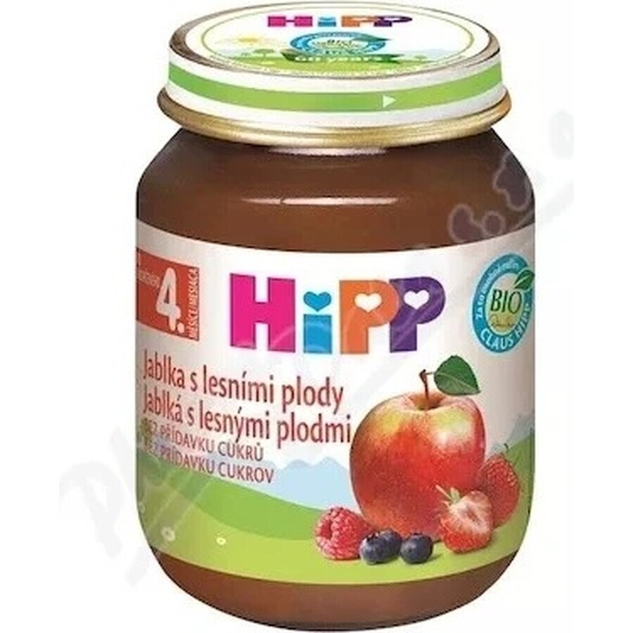 HiPP Supliment de fructe Mere cu fructe de pădure 1×125 g, supliment de fructe pentru copii