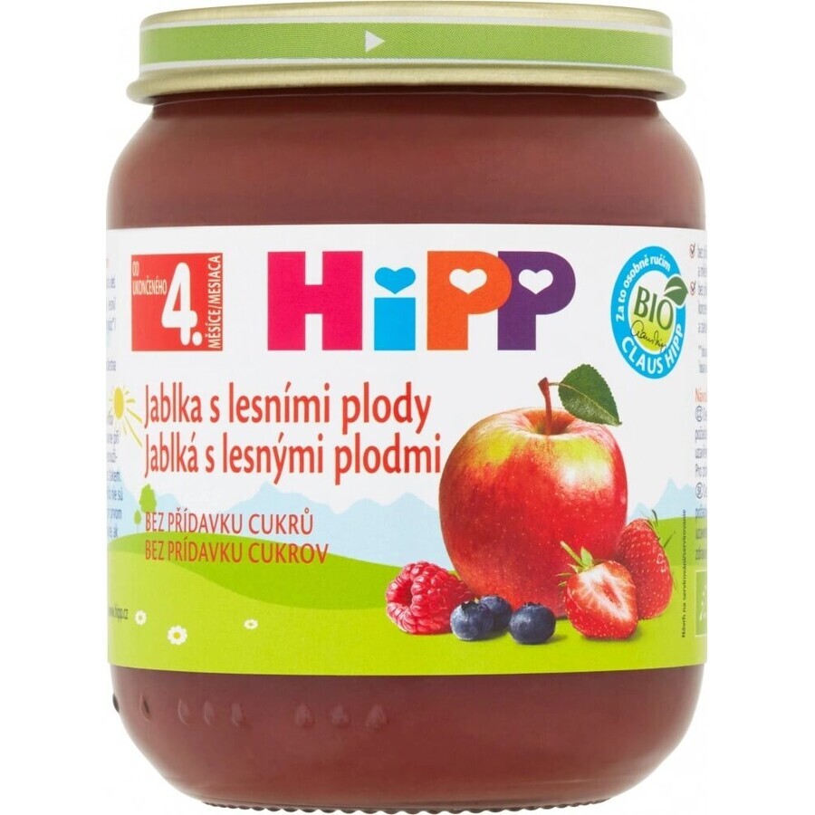 HiPP Supliment de fructe Mere cu fructe de pădure 1×125 g, supliment de fructe pentru copii