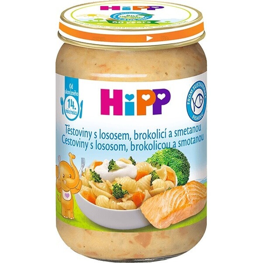 HiPP Pasta with salmon, broccoli and cream from the UK. 14 months 1×250 g, baby meat appetizer