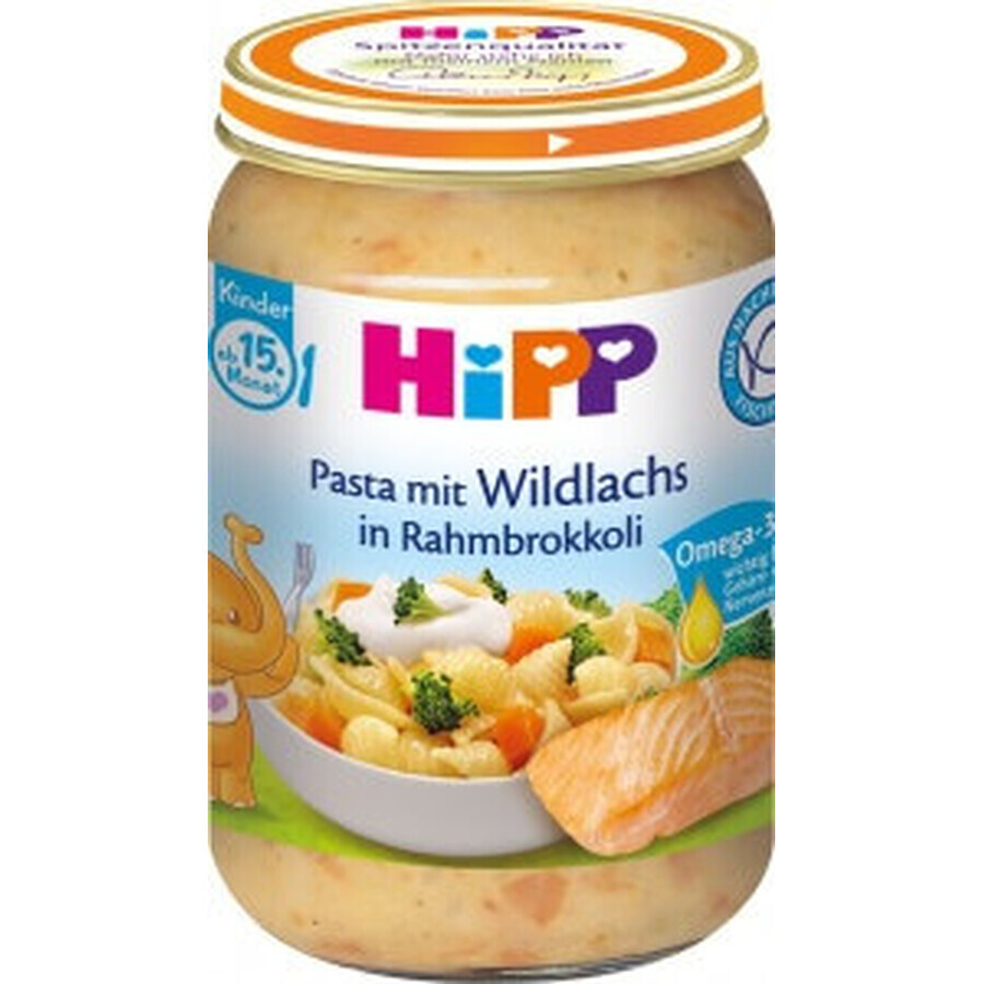 HiPP Pasta with salmon, broccoli and cream from the UK. 14 months 1×250 g, baby meat appetizer