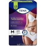 TENA Silhouette Normale Vita Bassa Blanc M 1×6 pezzi, biancheria intima per incontinenza da donna