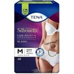 TENA Silhouette Normale Vita Bassa Blanc M 1×6 pezzi, biancheria intima per incontinenza da donna