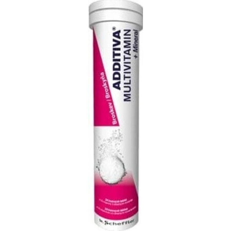 ADDITIVA MULTIVITAMINE + Mineraal, Perzik 1×20 tbl