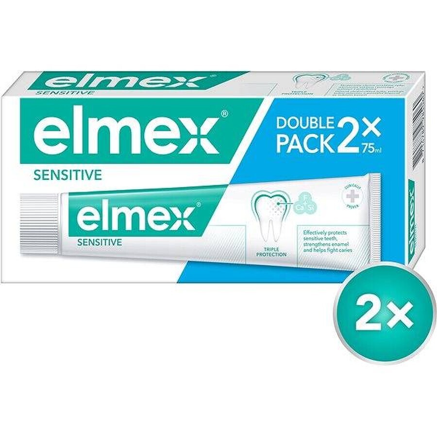 ELMEX Sensitive Duo Toothpaste 2×75 ml, toothpaste