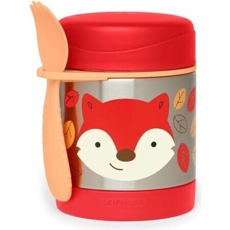 SKIP HOP Dierentuin thermoskan met lepel en vork Fox, 12 m+ 1×325 ml, thermoskan met voeding