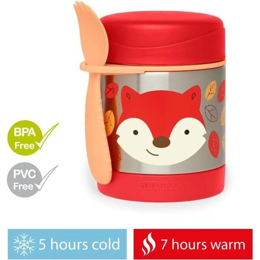 SKIP HOP Dierentuin thermoskan met lepel en vork Fox, 12 m+ 1×325 ml, thermoskan met voeding