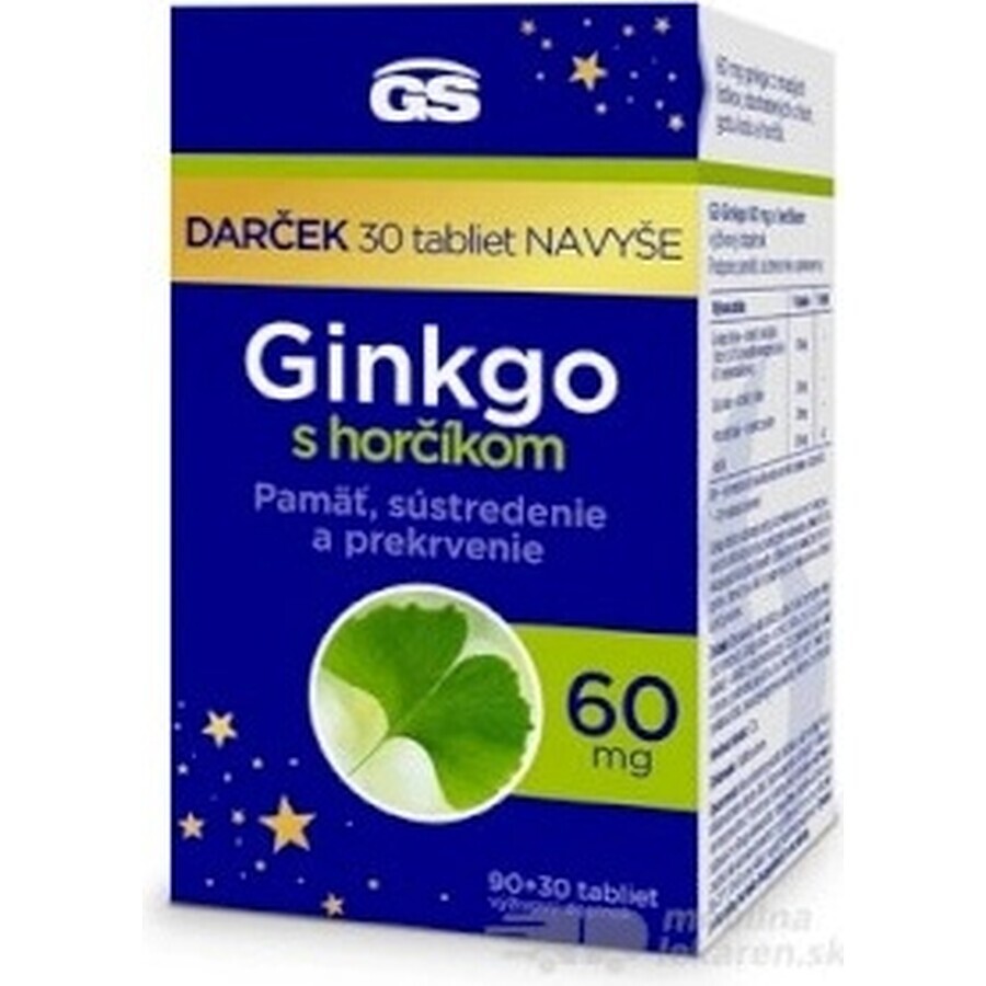 GS Ginkgo 60 mg met magnesium 1×120 tbl, voedingssupplement