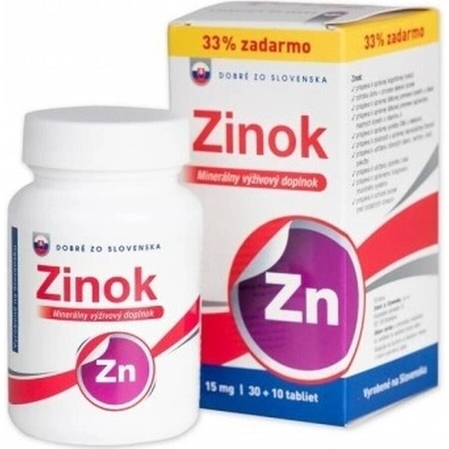 Bun de la SK Zinc 15 mg 1×40 tbl, 30+10 gratuit