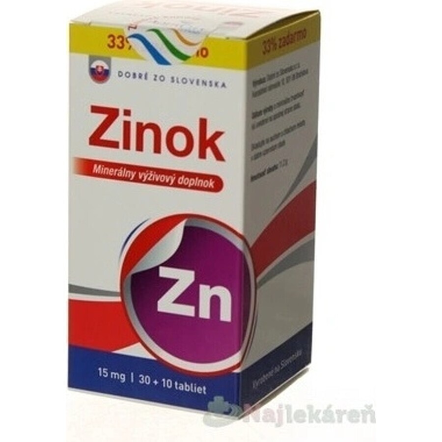 Bun de la SK Zinc 15 mg 1×40 tbl, 30+10 gratuit