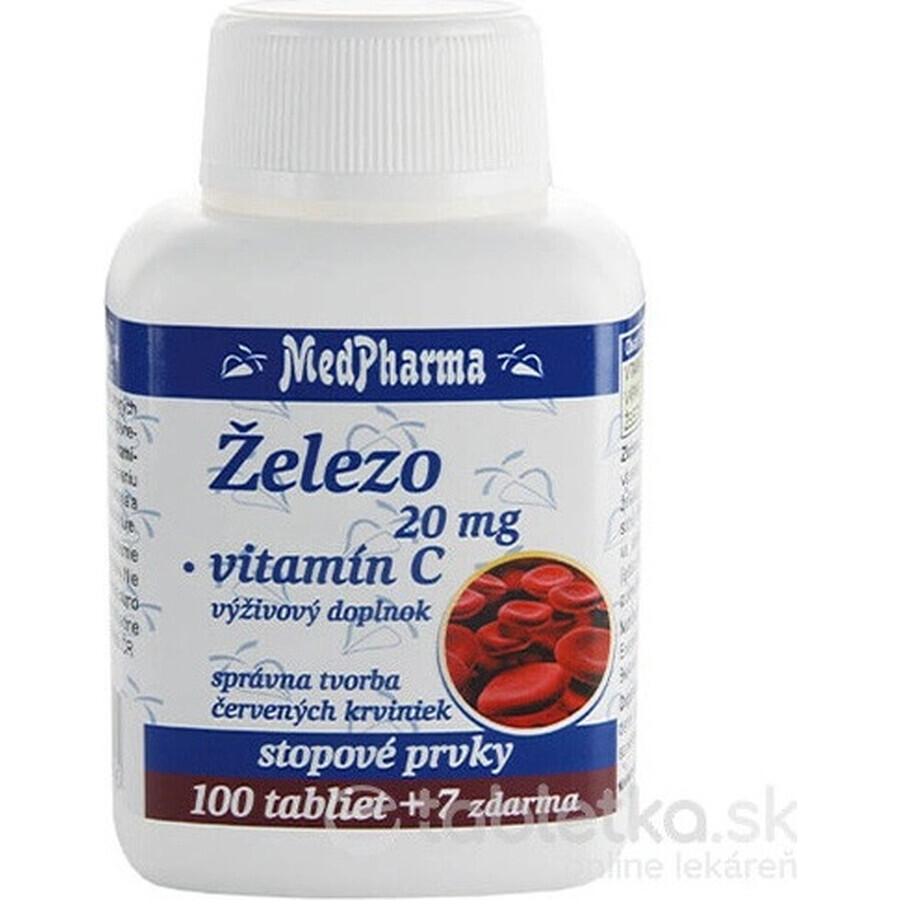 MedPharma IRON 20MG + Vit. C 1×107 tbl, IRON + Vitamine C