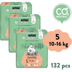 Muumi Baby 5 Maxi+ 10-16 kg, 1×132st maandverpakking biologische luiers, ECO Luiers