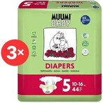 Muumi Baby 5 Maxi+ 10-16 kg, 1×132st maandverpakking biologische luiers, ECO Luiers