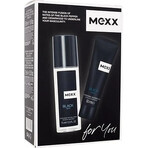 MEXX BLACK MAN deodorant 75ML + shower gel 50ML 1×1pc, cosmetic set for men