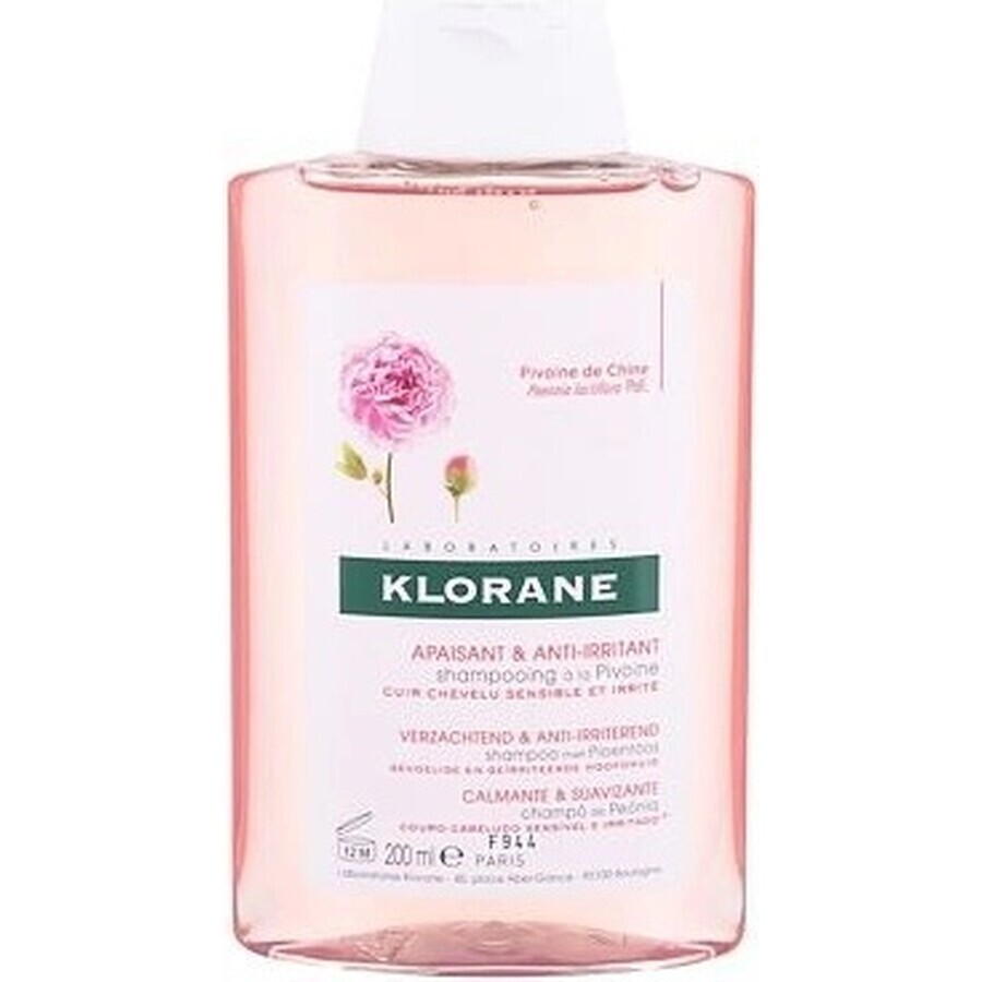 KLORANE SHAMPOOING à la pivoine biologique 1×200ml, shampooing pour cuir chevelu sensible et irrité