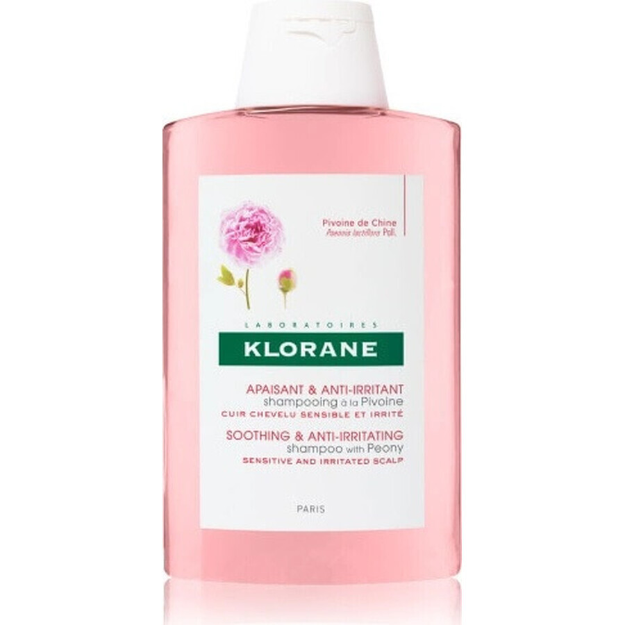 KLORANE SHAMPOOING à la pivoine biologique 1×200ml, shampooing pour cuir chevelu sensible et irrité