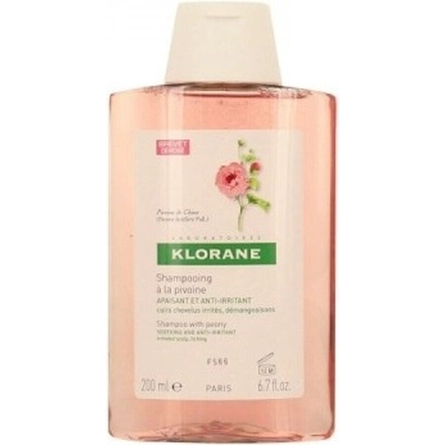 KLORANE SHAMPOOING à la pivoine biologique 1×200ml, shampooing pour cuir chevelu sensible et irrité