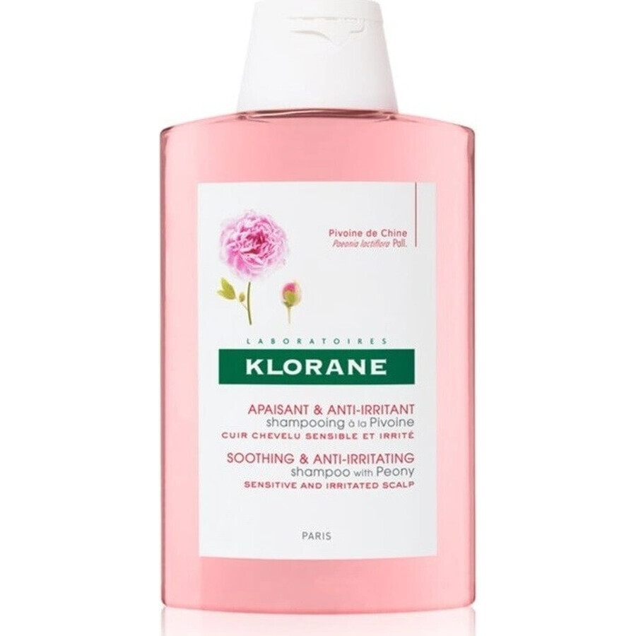 KLORANE SHAMPOOING à la pivoine biologique 1×200ml, shampooing pour cuir chevelu sensible et irrité