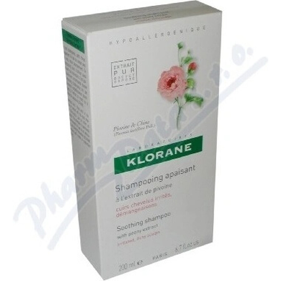 KLORANE SHAMPOOING à la pivoine biologique 1×200ml, shampooing pour cuir chevelu sensible et irrité