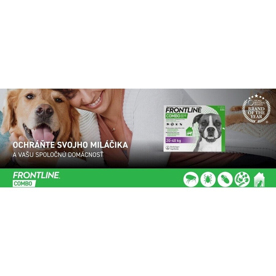 FRONTLINE COMBO spot-on spot-on pour CHIEN L 3 x 2.68 ml 3x2.68 ml 3x2.68 ml, solution pour chiens