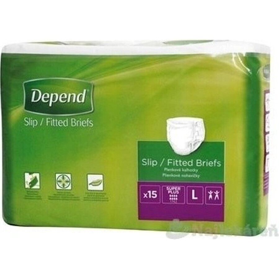 DEPEND Slips SUPER PLUS L 1×15 stuks, ademende luiers