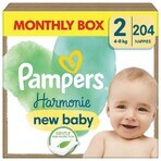 PAMPERS HARMONIE BABY DIAPERS V.2 4-8KG 204KS 1×204 pcs, couches taille 2