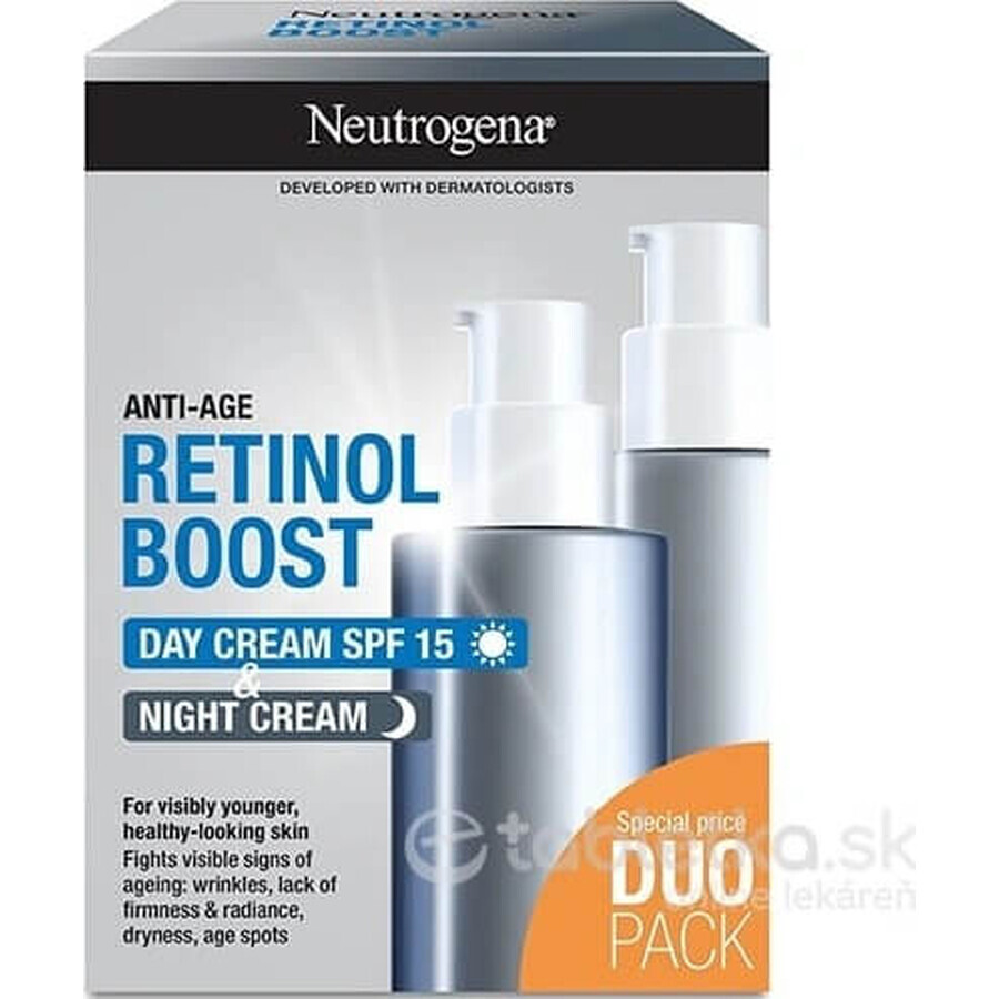 NEUTROGENA® Retinol Boost DUOPack anti-aging dagcrème SPF15 + nachtcrème 2x50ml 2×50ml, anti-aging crème