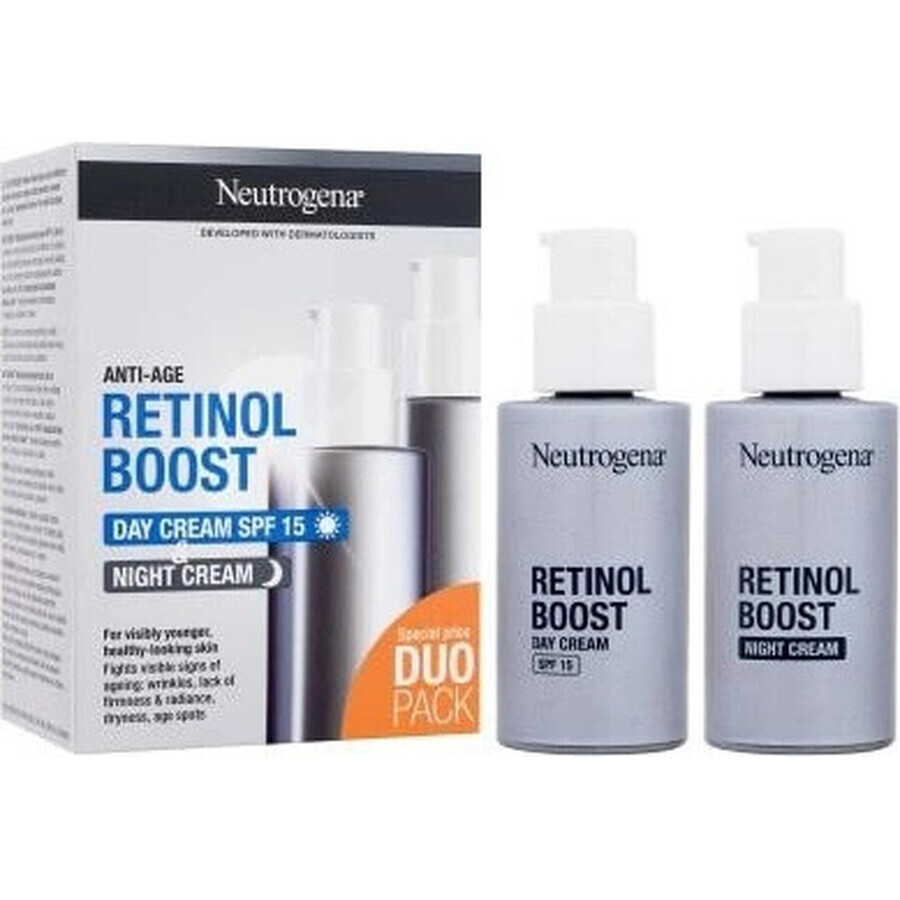 NEUTROGENA® Retinol Boost DUOPack anti-aging dagcrème SPF15 + nachtcrème 2x50ml 2×50ml, anti-aging crème