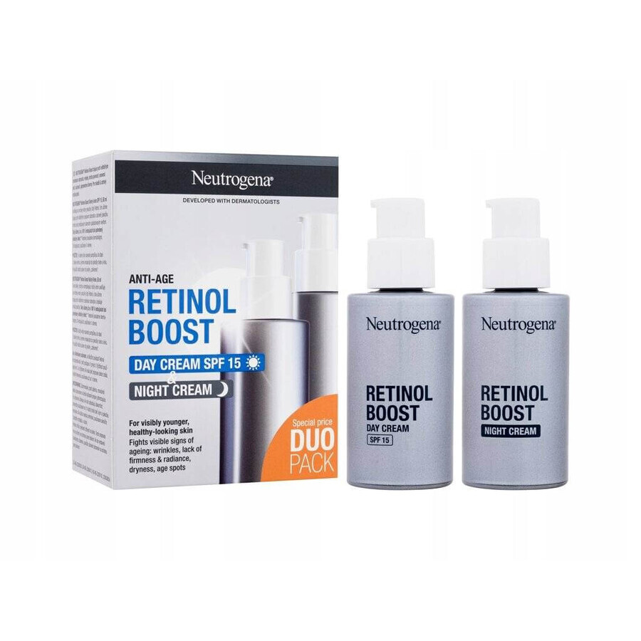 NEUTROGENA® Retinol Boost DUOPack anti-aging dagcrème SPF15 + nachtcrème 2x50ml 2×50ml, anti-aging crème