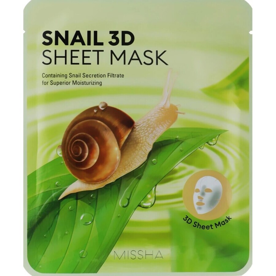 Missha Snail 3D Sheet Mask 23 g / 1 hoja 1×23 g / 1 hoja