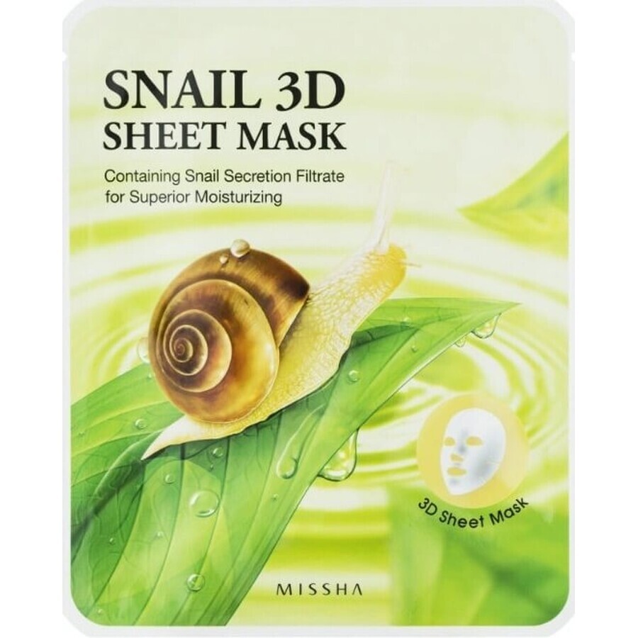 Missha Snail 3D Sheet Mask 23 g / 1 hoja 1×23 g / 1 hoja