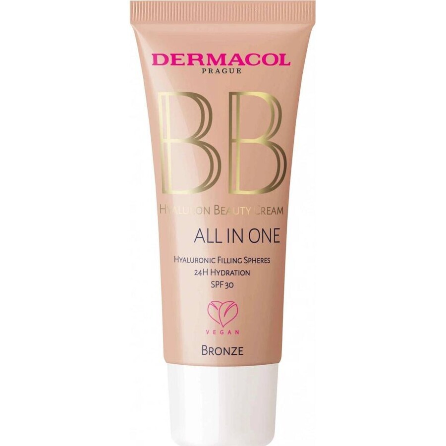 Dermacol BB crème hyaluronique SPF30 No.2 BRONZE 1×30 ml, crème SPF30