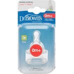 Dr.BROWN'S OPTIONS+ NIVEL 1 1×2 piezas, estrechas, tetinas de silicona 0m+