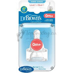 Dr.BROWN'S OPTIONS+ NIVEL 1 1×2 piezas, estrechas, tetinas de silicona 0m+