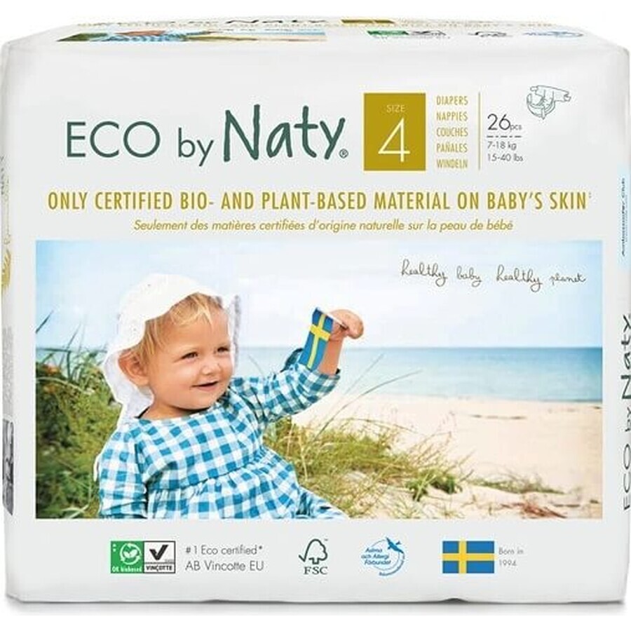 Eco by Naty Diapers Maxi 7 - 18 kg 1×26 pcs, diapers