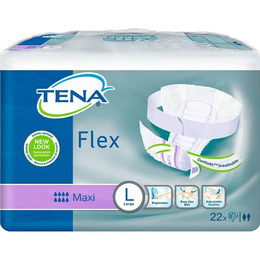 TENA Flex Maxi L 1×22 pcs, incontinence briefs with quick release waistband