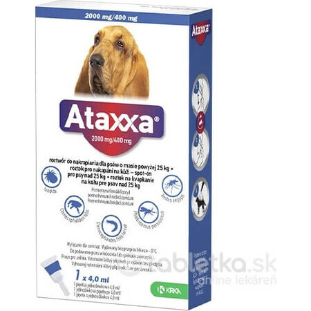 Ataxxa 2000 mg/400 mg (honden vanaf 25 kg) 1×4 ml, oplossing voor honden