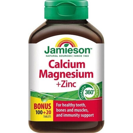 JAMIESON CALCIUM, MAGNESIUM MET ZINK 1×120 tbl, calcium + magnesium + zink