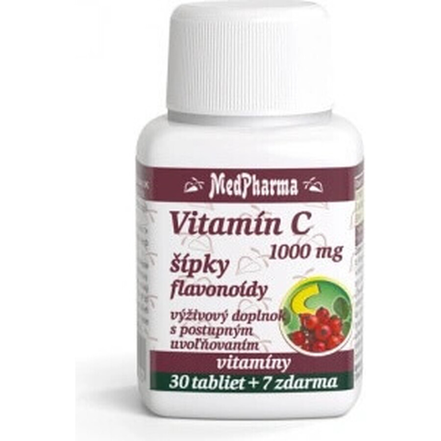 MedPharma VITAMIN C 1000 mg with rose hips 1×37 tbl, gradual release