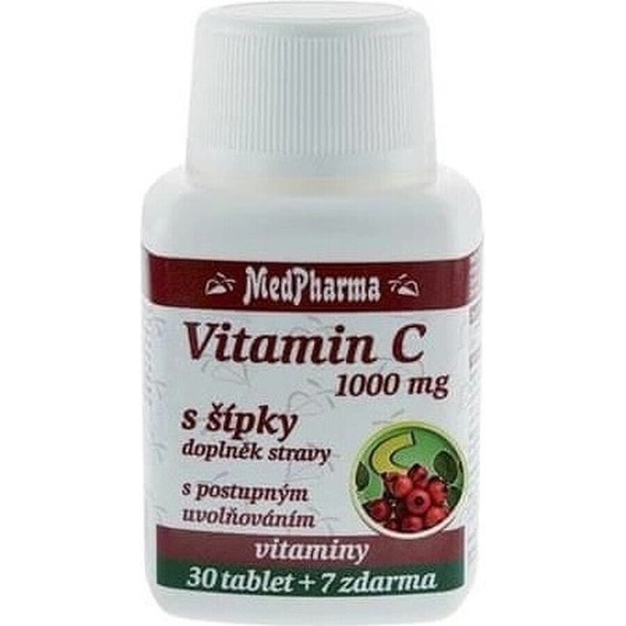 MedPharma VITAMIN C 1000 mg with rose hips 1×37 tbl, gradual release