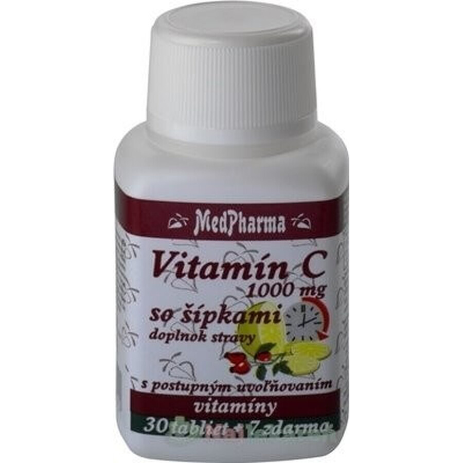 MedPharma VITAMIN C 1000 mg with rose hips 1×37 tbl, gradual release