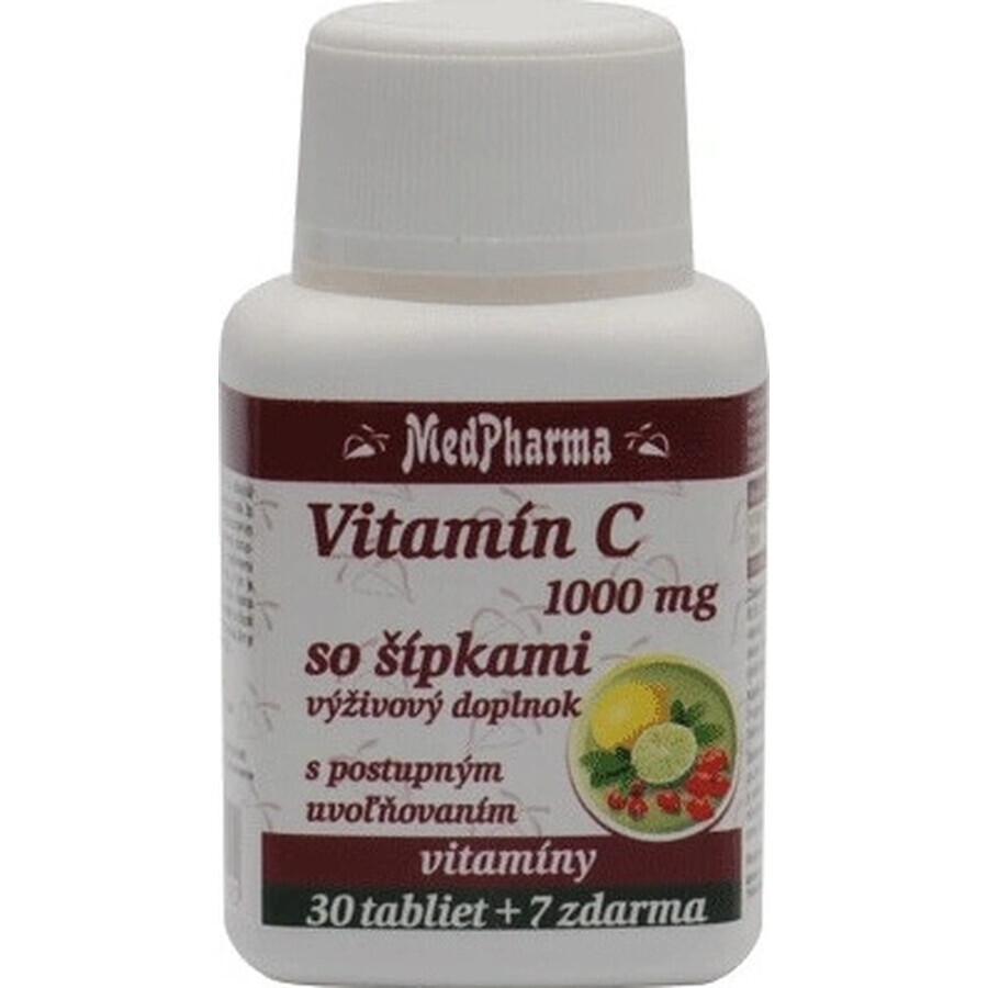 MedPharma VITAMIN C 1000 mg with rose hips 1×37 tbl, gradual release