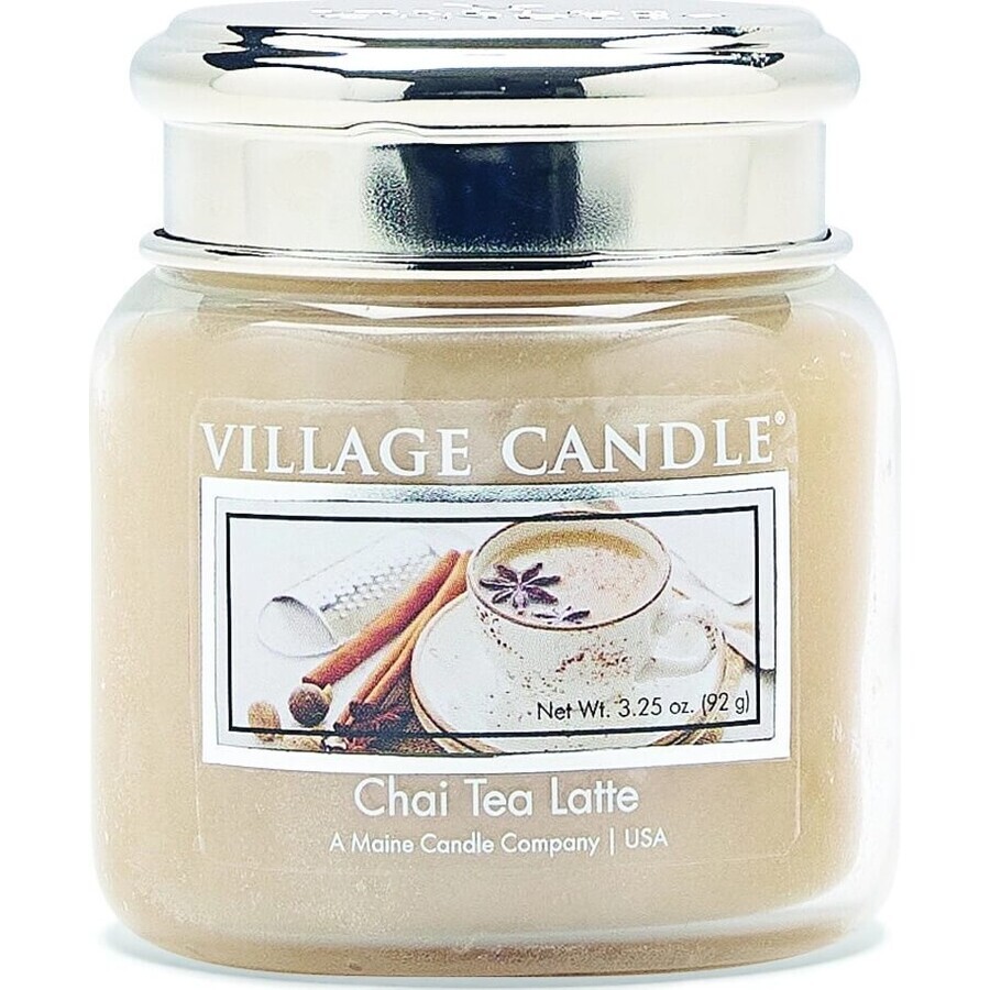 Village Candle Geurkaars in Fles - Chai Tea Latte - Kaneel melkthee, groot 1×1 st