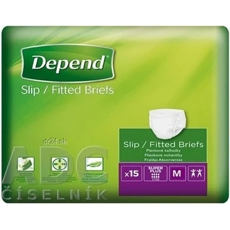 DEPEND Briefs SUPER PLUS M 1×15 pcs, breathable diapers