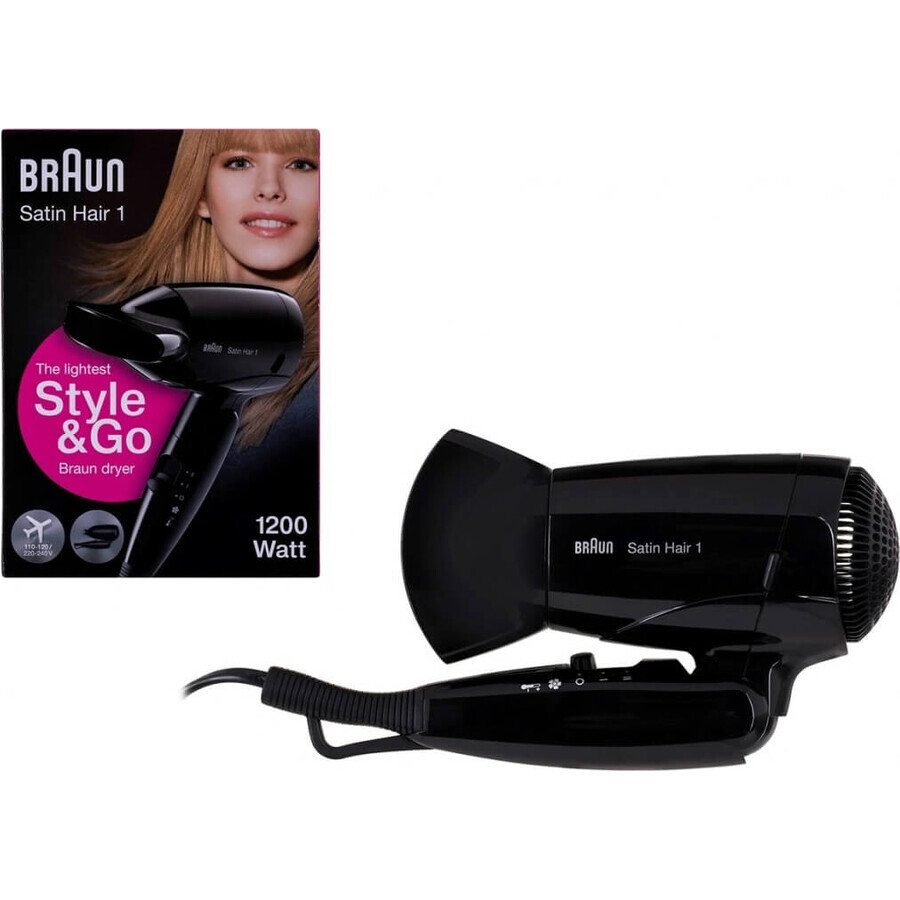 Braun Satin Hair 1 Hd 130 To Go 1pc 1×1 buc uscător de păr