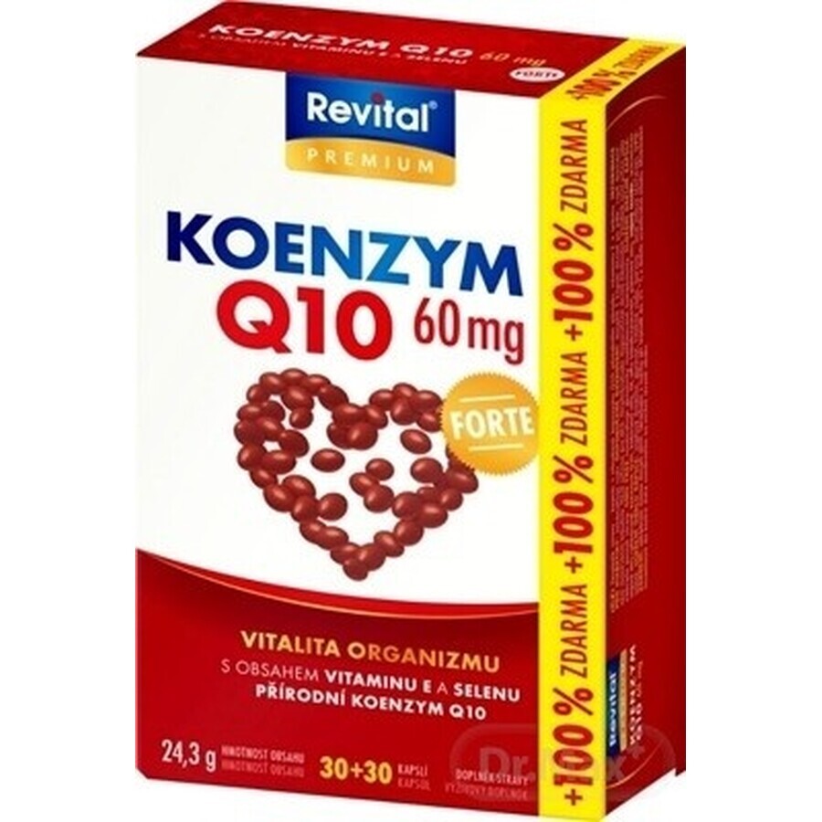 KOENZYM Q10 60 mg FORTE 1×60 cps, cu vitamina E și seleniu